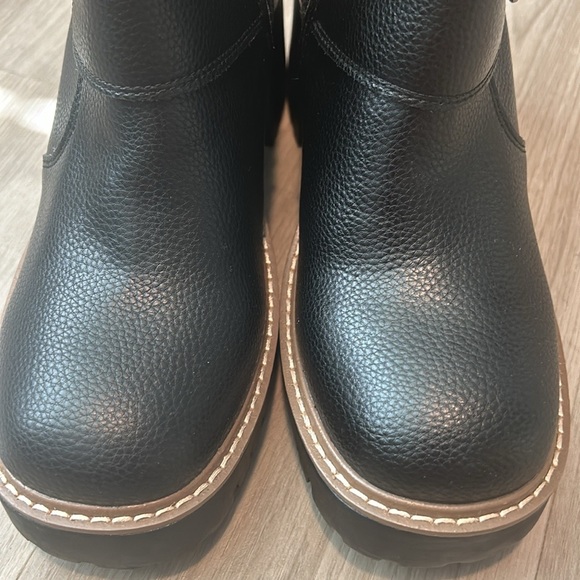 BLONDO Reno Weatherproof combat boots black chunky heels NWOB 8.5 - Picture 4 of 10